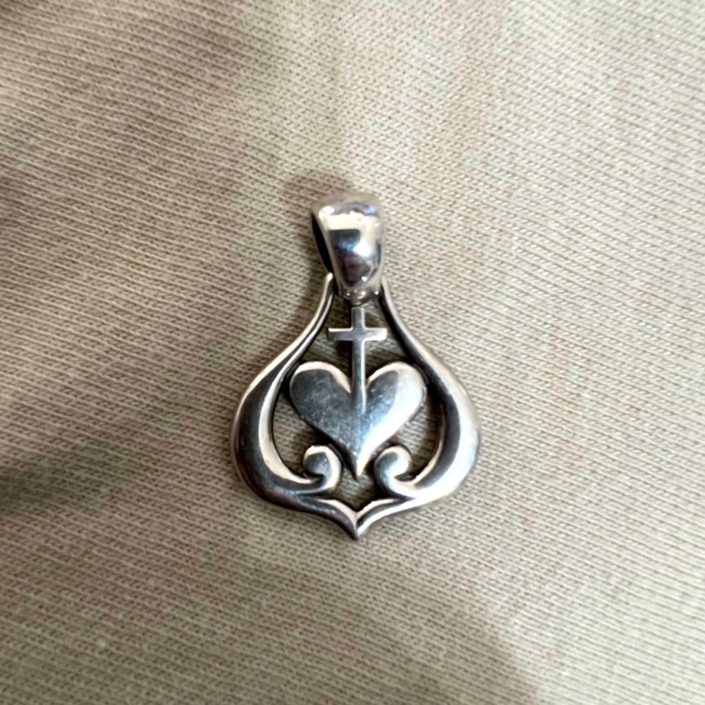 James Avery heart an cross pendent